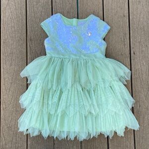 Disney Princess Tiana Sparkly Green Layered Tulle Dress